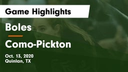 Boles  vs Como-Pickton  Game Highlights - Oct. 13, 2020