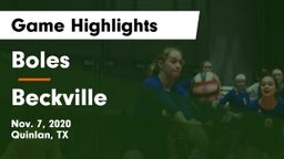 Boles  vs Beckville  Game Highlights - Nov. 7, 2020