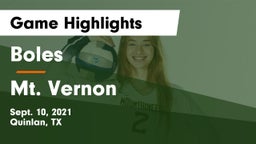 Boles  vs Mt. Vernon Game Highlights - Sept. 10, 2021