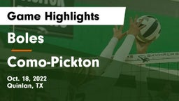 Boles  vs Como-Pickton  Game Highlights - Oct. 18, 2022