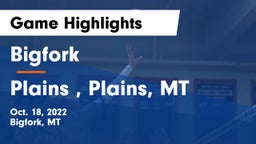 Bigfork  vs Plains , Plains, MT Game Highlights - Oct. 18, 2022