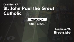 Matchup: Pope John Paul the G vs. Riverside  2016