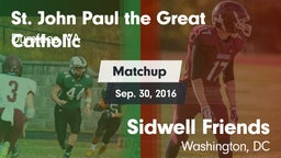 Matchup: Pope John Paul the G vs. Sidwell Friends  2016