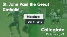 Matchup: Pope John Paul the G vs. Collegiate  2016