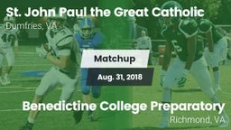 Matchup: Pope John Paul the G vs. Benedictine College Preparatory  2018