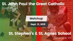 Matchup: Pope John Paul the G vs. St. Stephen's & St. Agnes School 2019