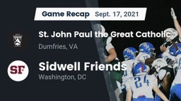 Recap:  St. John Paul the Great Catholic  vs. Sidwell Friends  2021