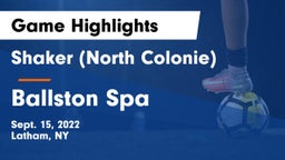 Shaker  (North Colonie) vs Ballston Spa  Game Highlights - Sept. 15, 2022