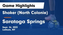 Shaker  (North Colonie) vs Saratoga Springs  Game Highlights - Sept. 26, 2023