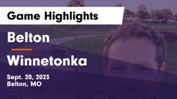 Belton  vs Winnetonka  Game Highlights - Sept. 20, 2023