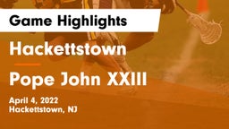 Hackettstown  vs Pope John XXIII  Game Highlights - April 4, 2022