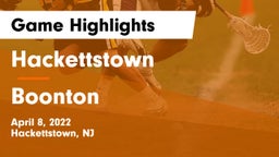 Hackettstown  vs Boonton  Game Highlights - April 8, 2022