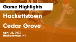 Hackettstown  vs Cedar Grove  Game Highlights - April 25, 2023