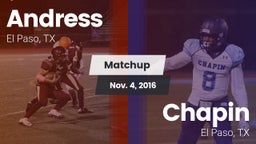 Matchup: Andress  vs. Chapin  2016