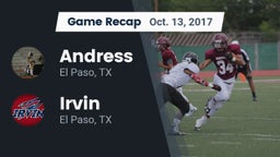 Recap: Andress  vs. Irvin  2017