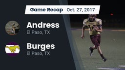 Recap: Andress  vs. Burges  2017