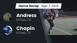 Recap: Andress  vs. Chapin  2018