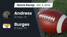 Recap: Andress  vs. Burges  2018