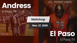 Matchup: Andress  vs. El Paso  2020