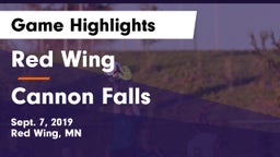 Red Wing  vs Cannon Falls  Game Highlights - Sept. 7, 2019