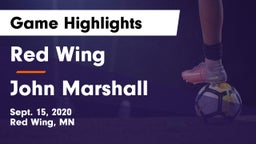 Red Wing  vs John Marshall  Game Highlights - Sept. 15, 2020