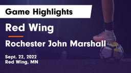 Red Wing  vs Rochester John Marshall  Game Highlights - Sept. 22, 2022