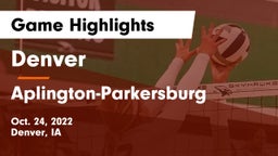 Denver  vs Aplington-Parkersburg  Game Highlights - Oct. 24, 2022