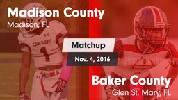 Matchup: Madison County High  vs. Baker County  2016