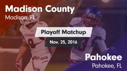 Matchup: Madison County High  vs. Pahokee  2016