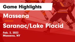 Massena  vs Saranac/Lake Placid Game Highlights - Feb. 2, 2022