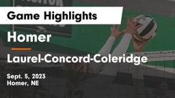 Homer  vs Laurel-Concord-Coleridge  Game Highlights - Sept. 5, 2023
