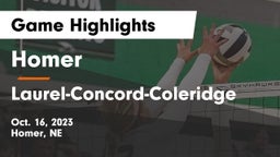 Homer  vs Laurel-Concord-Coleridge  Game Highlights - Oct. 16, 2023