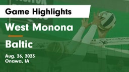West Monona  vs Baltic  Game Highlights - Aug. 26, 2023