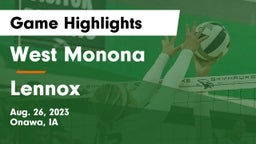 West Monona  vs Lennox  Game Highlights - Aug. 26, 2023