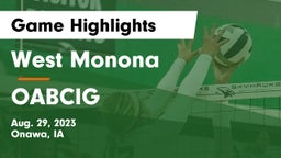 West Monona  vs OABCIG  Game Highlights - Aug. 29, 2023