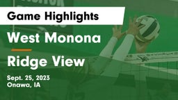 West Monona  vs Ridge View  Game Highlights - Sept. 25, 2023