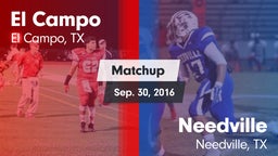 Matchup: El Campo  vs. Needville  2016