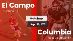 Matchup: El Campo  vs. Columbia  2017