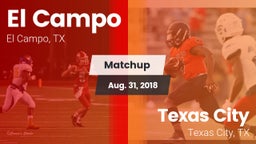 Matchup: El Campo  vs. Texas City  2018