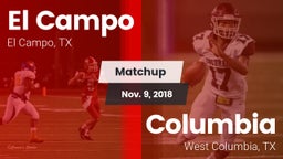 Matchup: El Campo  vs. Columbia  2018
