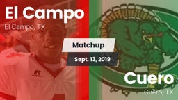 Matchup: El Campo  vs. Cuero  2019