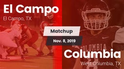 Matchup: El Campo  vs. Columbia  2019
