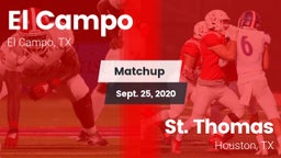 Matchup: El Campo  vs. St. Thomas  2020