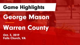 George Mason  vs Warren County  Game Highlights - Oct. 3, 2019