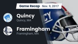 Recap: Quincy  vs. Framingham  2017