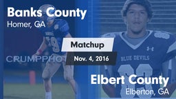 Matchup: Banks County High vs. Elbert County  2016