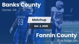 Matchup: Banks County High vs. Fannin County  2020