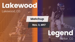 Matchup: Lakewood  vs. Legend  2017