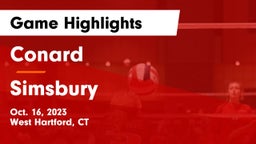 Conard  vs Simsbury  Game Highlights - Oct. 16, 2023