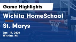 Wichita HomeSchool  vs St. Marys  Game Highlights - Jan. 14, 2020
